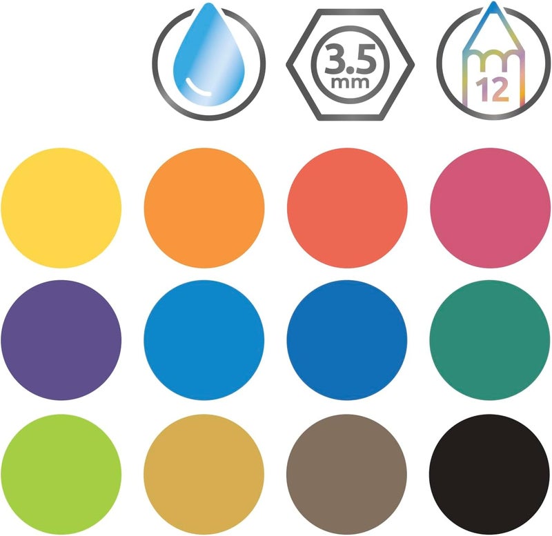 Derwent Watercolour Pencils Set - 12 Color Professional Quality in Metal Tin - Image 3