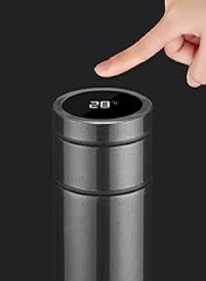VF Tea Infuser/Water Bottle/Thermos + Strainer BPA Free | 500ml Stainless Steel Thermal Bottle with Vacuum Insulation | Gift Idea for Office, Leisure, Outdoor, School- Coffee Tea (White)