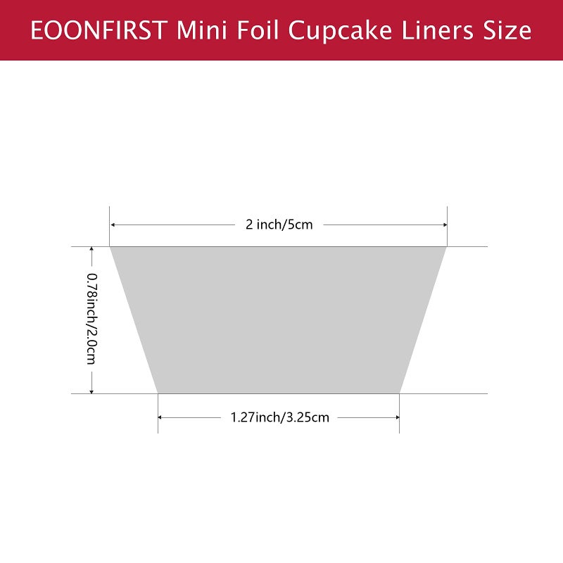 Eoonfirst Mini Foil Cupcake Liners Muffin Paper Baking Cups 300 Pcs (Dark Purple) - Image 3