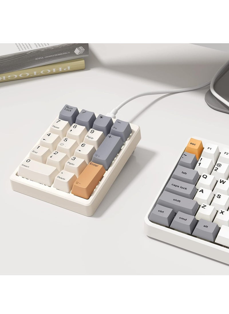 Generic - magicforce Number Pad, Mechanical Numpad Wired USB Standard 17 Keys Numeric Keypad with PBT Keycaps White Backlit Keypad for Laptop PC TKL Keyboards (Brown Switch) - Image 1