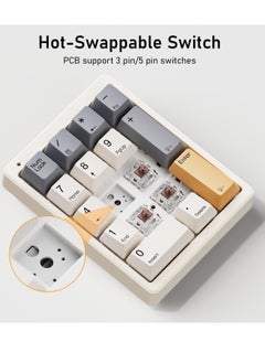 Generic magicforce Number Pad, Mechanical Numpad Wired USB Standard 17 Keys Numeric Keypad with PBT Keycaps White Backlit Keypad for Laptop PC TKL Keyboards (Brown Switch)  - Image 5