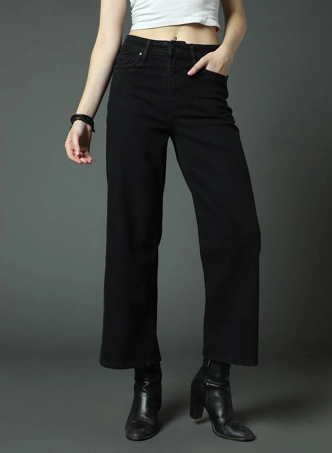 HIGH STAR Mid Rise Wide Leg Jeans by Styli