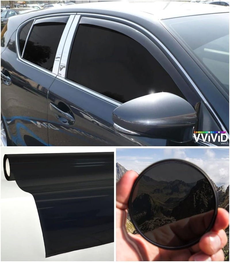 Cuthban Adhesive Window Film Roll, UV Blocking Vinyl Tint for Glass, Black, 90cm x 1.5m - Image 3