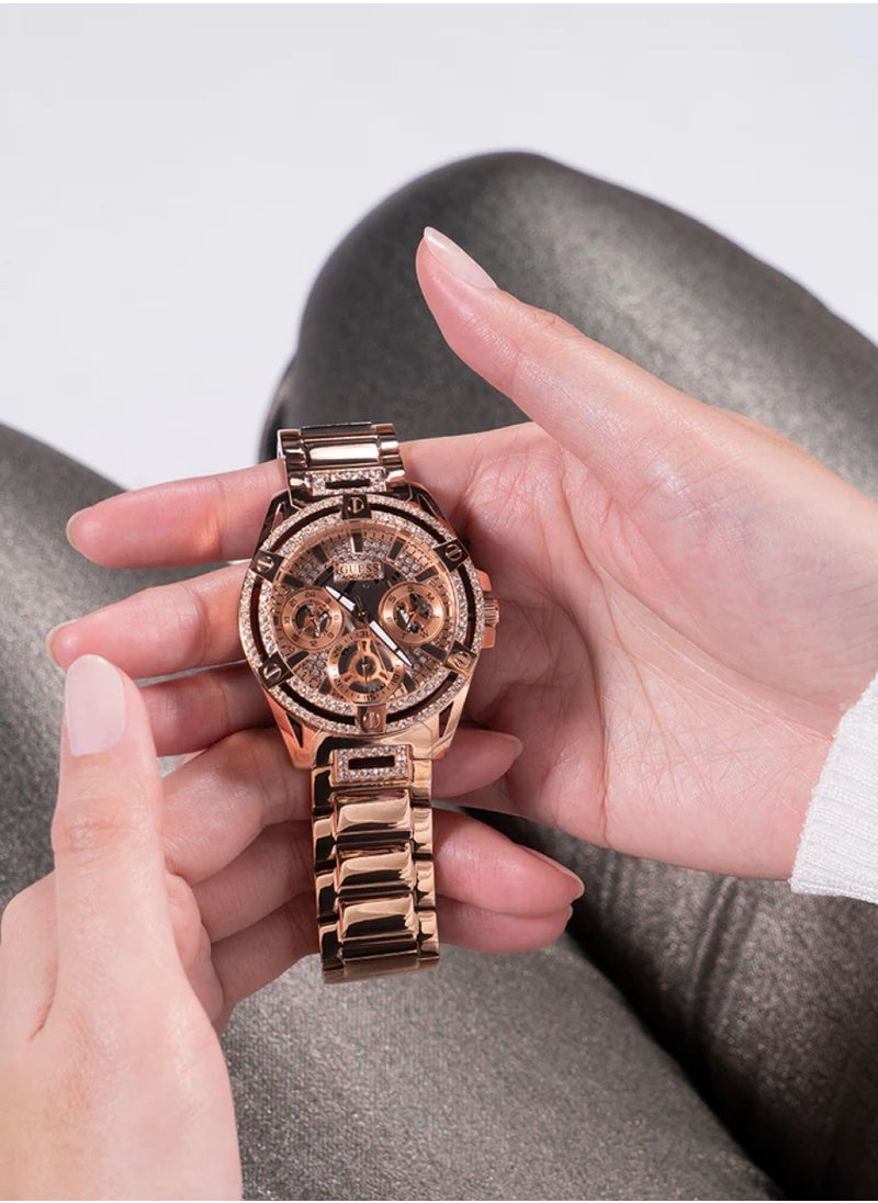 GUESS - Ladies Rose Gold Tone Multi-function Watch GW0464L3 - 40mm - Image 1