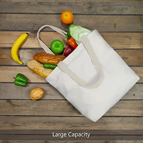 TOPDesign 12-Pack Canvas Tote Bags with Magnetic Snap, Reusable Grocery Shopping Bags, DIY Your Creative Designs - Image 4