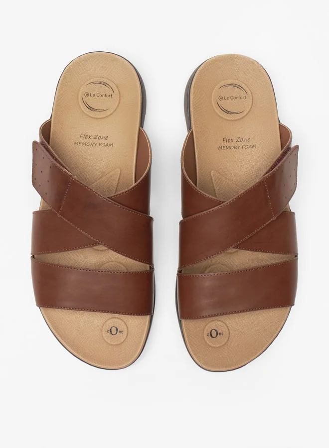 Le Confort Men's Cross Strap Slip-On Sandals