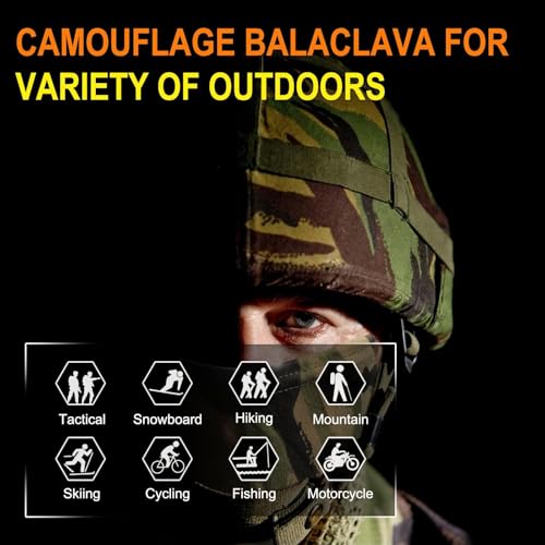 XY3545HS Camo Balaclava Face Mask for Man and Women-Hunting，Skiing，Motorcycle Windproof，UV Protection&Military Training - Image 2
