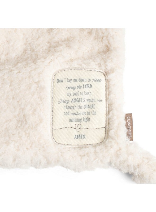 DEMDACO Clean White Fuzzy Lamb Goodnight Prayer Polyester Plush Children's Stuffed Animal Blankie - Image 5