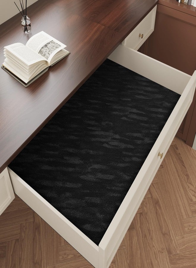 WESTICK Black Self Adhesive Velvet Flocking Drawer Liner for Cabinet Dresser Soft Velvet Fabric Contact Paper Textured Felt Flocked Wallpaper Peel and Stick for Crafts Shelf Liner Felt Roll 12"X80" - Image 5