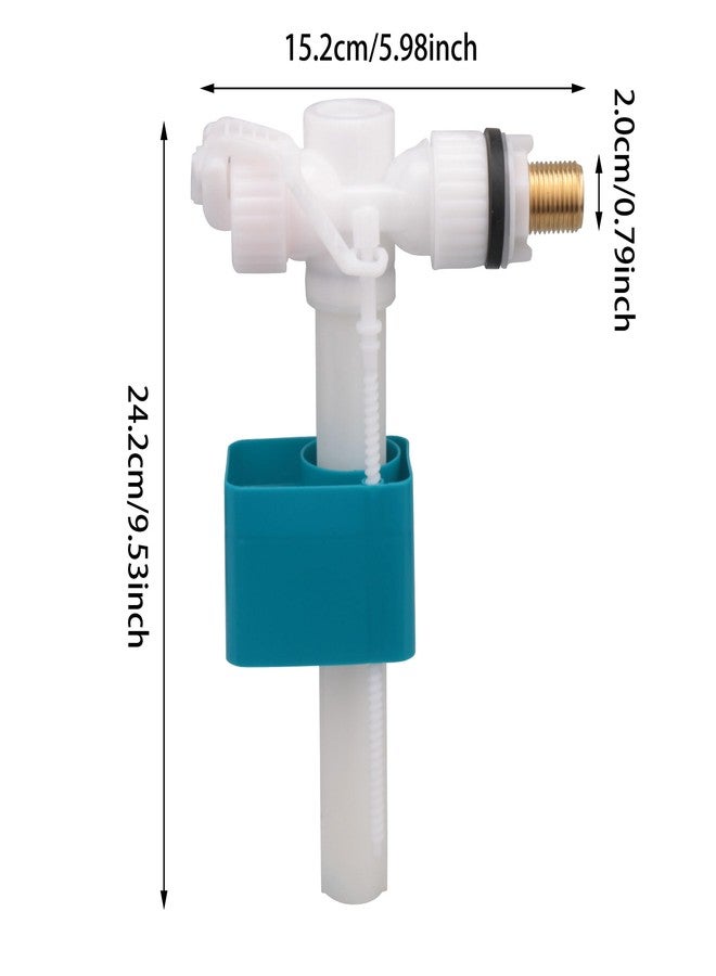 Doublelife White Silent Side Inlet 1/2BSP Side Entry Fill Valve Brass Thread for Side Entry Toilet Cisterns - Image 3