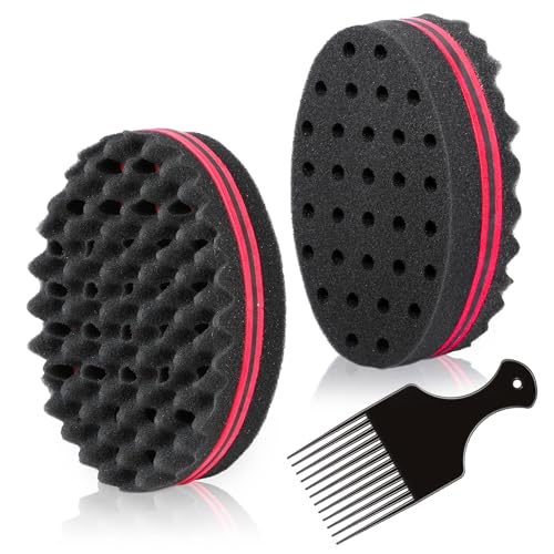BE BIGEDDIE Magic Twist Hair Sponge, Barber Hair Brush Sponge, Styling Tool For Afro Curl, Coils, Dreadlocks (2 PACK) - Image 1