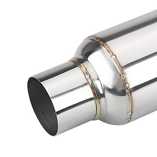 LCGP 2.5" inlet & outlet Universal Resonator, 16" Long Performance Muffler, Weld- On, Straight Through Design, Deep Tone - Image 4