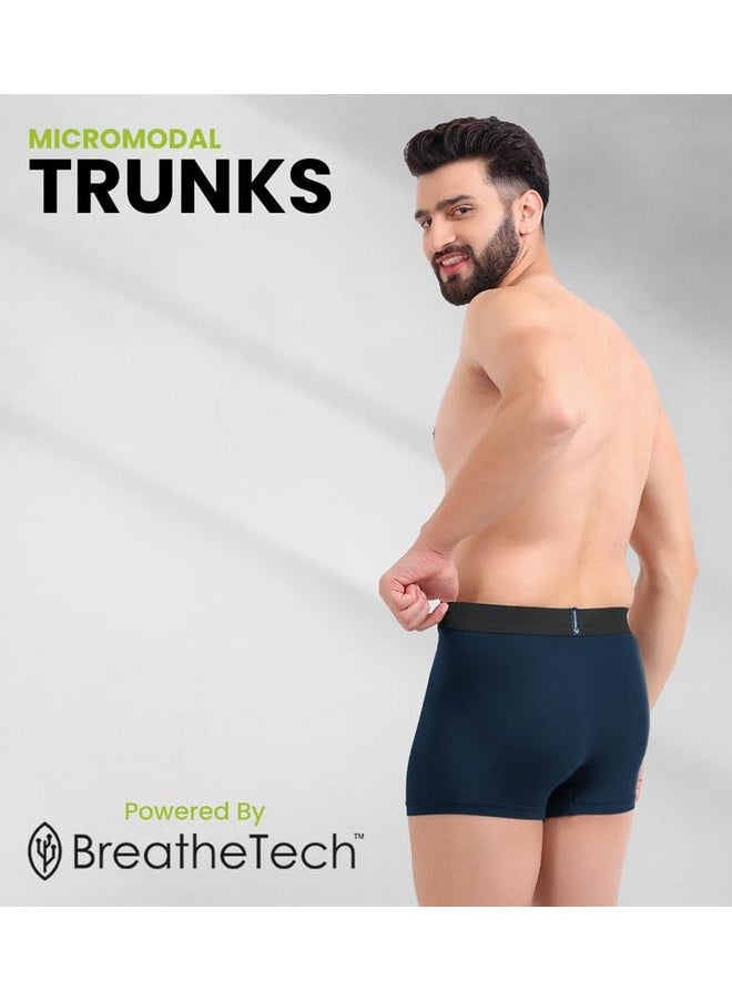 Freecultr - FREECULTR Men's Underwear Anti Bacterial Micromodal Airsoft Trunk - Non Itch No Chaffing Sweat Proof - Ash Grey,Cloud White,Midnight Blue,Prussian Blue,Pot Black Size M Pack 5 - Image 1