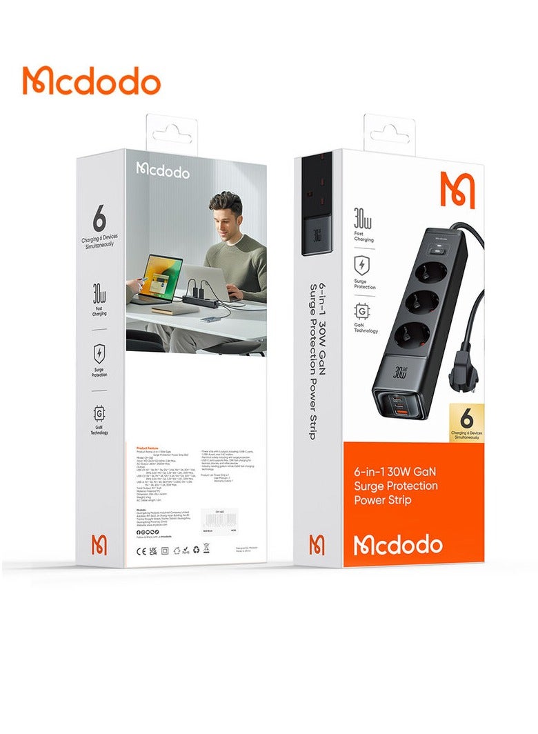 مكدودو قطاع الطاقة ماكدودو 6 في 1 بقدرة 30 وات للحماية من زيادة التيار CH-0620 - Image 1