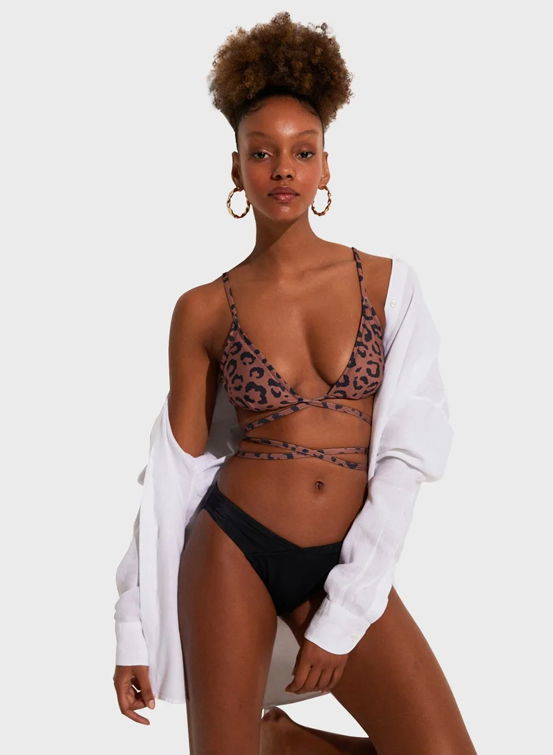 JUNE Printed Bikini Top
