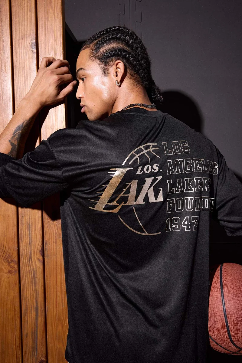 DeFacto DeFactoFit NBA Los Angeles Lakers Boxy Fit Sports T-Shirt
