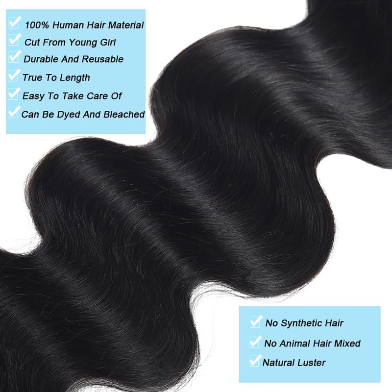 Beautymoon Body Wave Bundles 18 20 22 Inch 100% Unprocessed Brazilian Raw 3 Bundles Human Hair 16A Grade Body Wave Human Hair Bundles Remy Virgin Hair Extensions for Women - Image 3