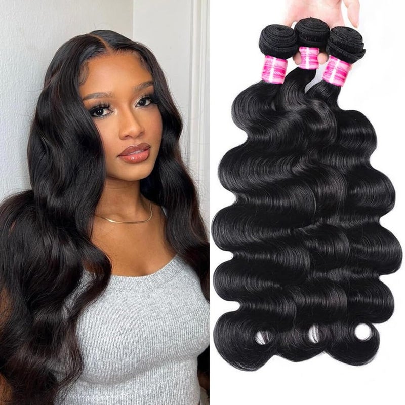 Beautymoon Body Wave Bundles 18 20 22 Inch 100% Unprocessed Brazilian Raw 3 Bundles Human Hair 16A Grade Body Wave Human Hair Bundles Remy Virgin Hair Extensions for Women - Image 1