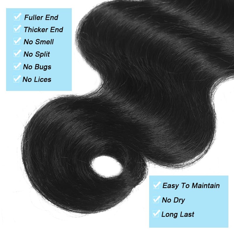 Beautymoon Body Wave Bundles 18 20 22 Inch 100% Unprocessed Brazilian Raw 3 Bundles Human Hair 16A Grade Body Wave Human Hair Bundles Remy Virgin Hair Extensions for Women - Image 4