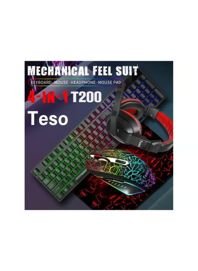 Teso Gaming Bundle 4 in 1 with RGB Light, Gaming Keyboard and Mouse, Gaming Headset, Mouse Pad - Image 3