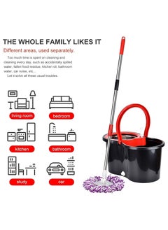 Vitacelli Spin Mop Stainless Steel With Bucket 360 Degree Rotating Red/Black 45x25x22centimeter  - Image 4