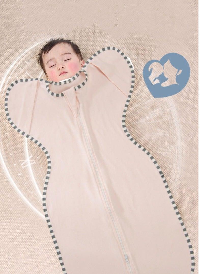 شراء جوي لفافة قماط للأطفال مقاس S، كيس نوم للأطفال، كيس نوم للأطفال مع ذراعين، لفافة قماط للأطفال حديثي الولادة بسحاب ثنائي الاتجاه، مناسب للأطفال من سن 3 إلى 9 أشهر، مناسب للأطفال من وزن 5 إلى 7.5 كجم (وردي) - Image 2