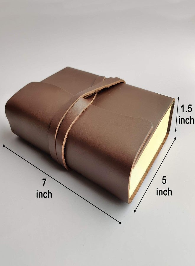 RUSTIC TOWN Handcrafted Full Grain Brown Leather Cover Journal to Write in Notebook Diary for Men Women Writers Artist Poet Gift for Him Her, 200 Pages - Image 2