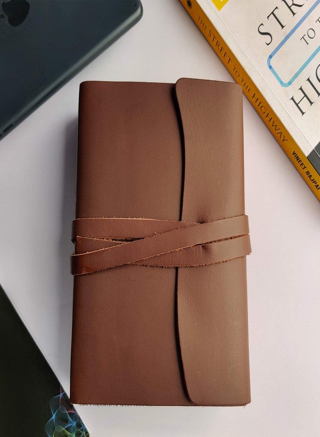 RUSTIC TOWN Handcrafted Full Grain Brown Leather Cover Journal to Write in Notebook Diary for Men Women Writers Artist Poet Gift for Him Her, 200 Pages - Image 5