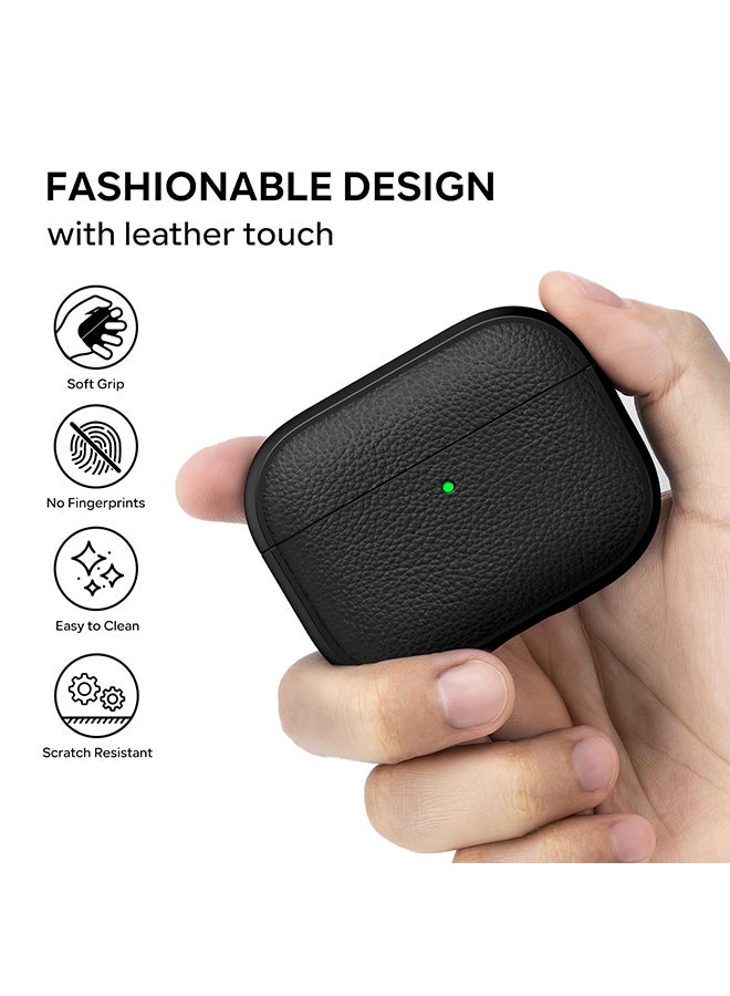 O Ozone Case for Airpods Pro 3 Case Cover , Leather Touch Design Protective Headphone Case Cover  Support for Wireless Charging -Black - Image 3