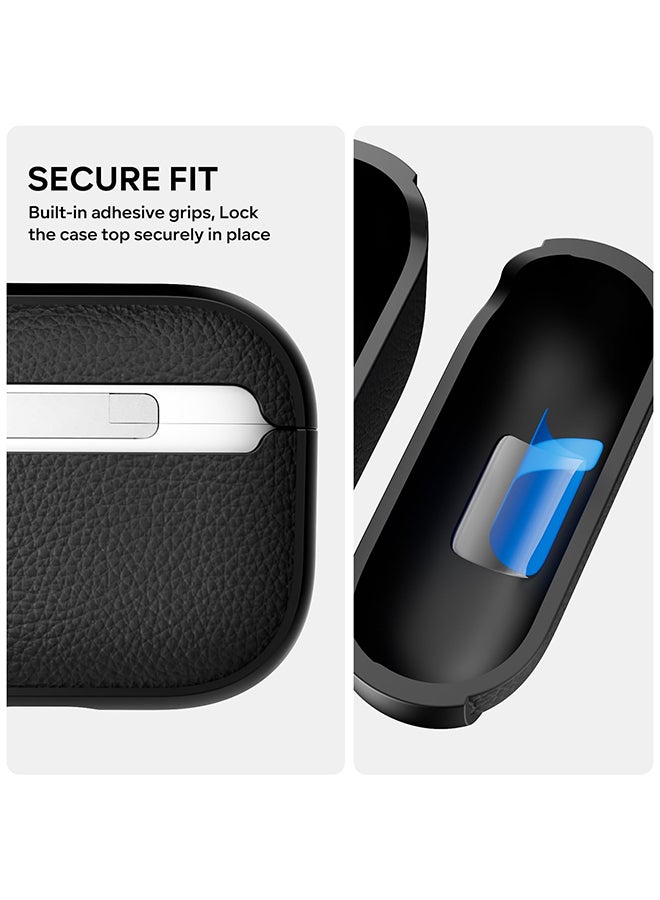 O Ozone Case for Airpods Pro 3 Case Cover , Leather Touch Design Protective Headphone Case Cover  Support for Wireless Charging -Black - Image 4