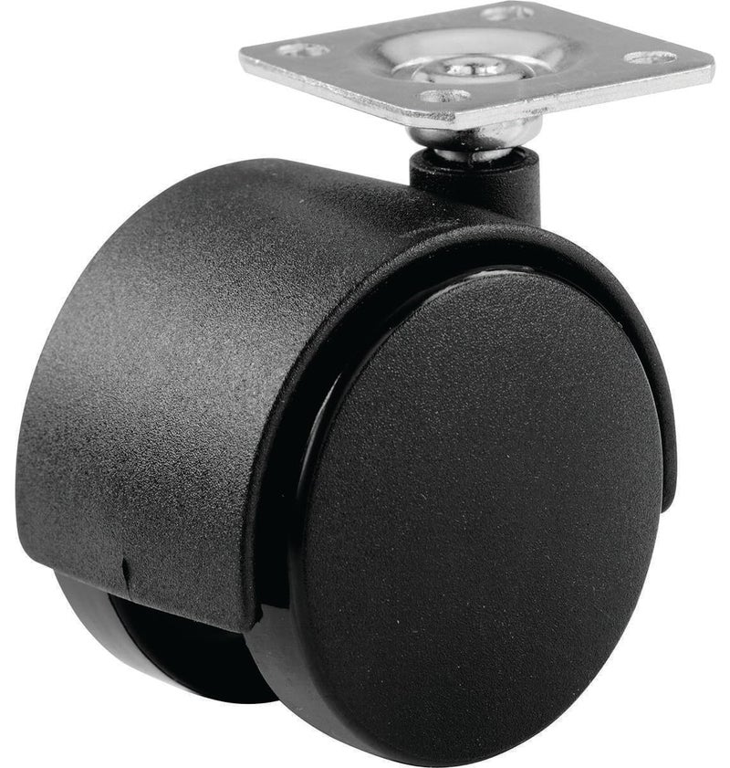 Shepherd Hardware 9417 2-Inch Office Chair Caster, Twin Wheel, 1-1/2-Inch Sq. Plate, 75lb Load Capacity, 2-Pack - Image 1