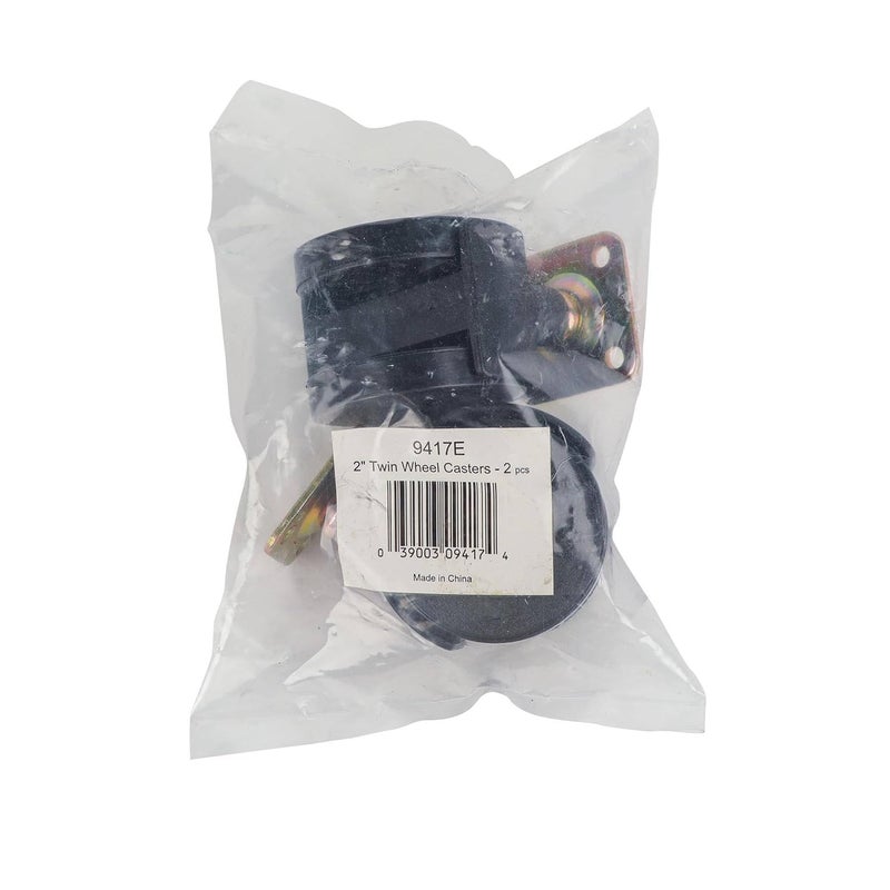 Shepherd Hardware 9417 2-Inch Office Chair Caster, Twin Wheel, 1-1/2-Inch Sq. Plate, 75lb Load Capacity, 2-Pack - Image 2