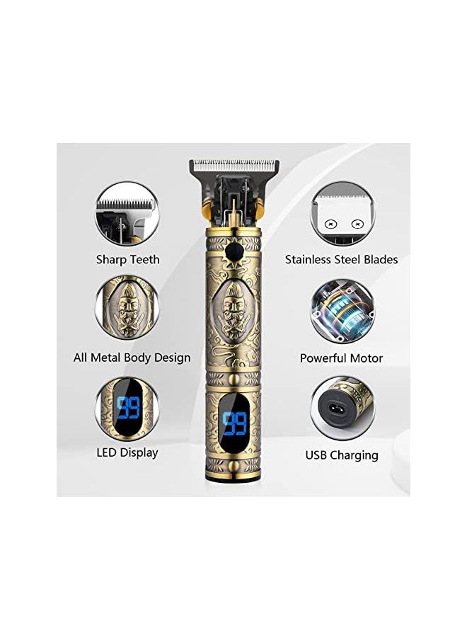 AMULISS - Professional Mens Hair Clippers Zero Gapped Cordless Hair Trimmer Professional Haircut And Grooming Kit For Men Rechargeable Led Display - Image 1