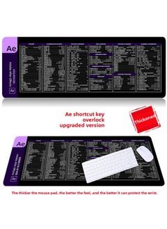 [blender Shortcut Key] Oversized WPS Desk Pad IDEA Office Mouse Pad Da Vinci Keyboard Computer Pad-Color:900*400*3mm-Pattern:AE Shortcut Keys