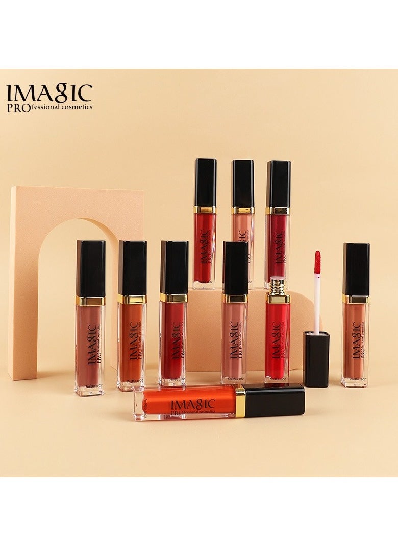 IMAGIC - IMAGIC Velvet Lipgloss | 12 Vibrant Colors | Long-Lasting, Highly Pigmented Formula | Soft Applicator for Easy Application (C12 REVENGE, 7ML) - Image 1
