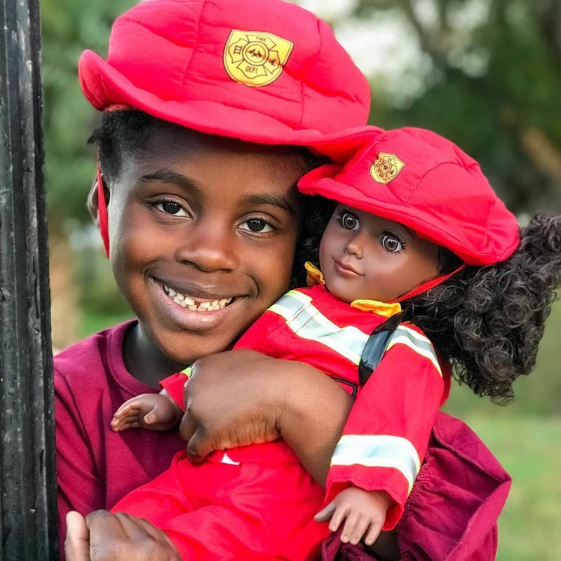Playtime by Eimmie 18 Inch Doll Clothes - Firefighter Outfit  Matching Hat & Pet Dog Accessories Set - Outfits Fit American  Generation & Similar 18  Girls Dolls - Clothing Sets & Stuff for My Doll - Image 5