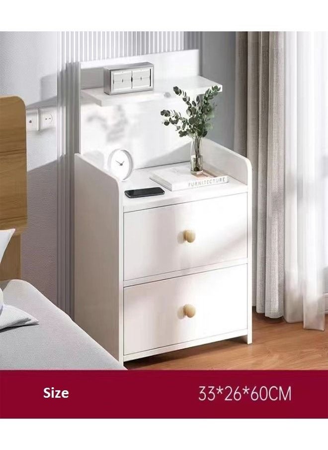 fashionhome - Bedside Cabinet Simple Modern Storage Table 33 x 26 x 60 cm - Image 1