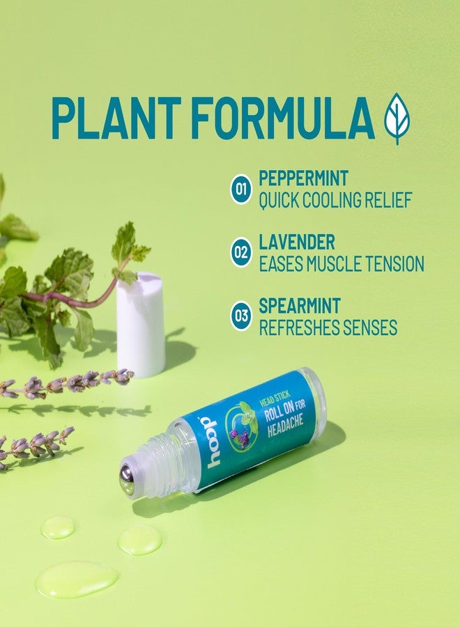 hoop Roll On for Headache | Quick Cooling Roll On for Headache Relief, soothing Migraine symptoms | Oil Balm with Peppermint, Lavender, Coconut | Non Greasy Skin Safe Migraine Relief Product | 10ml - Image 3