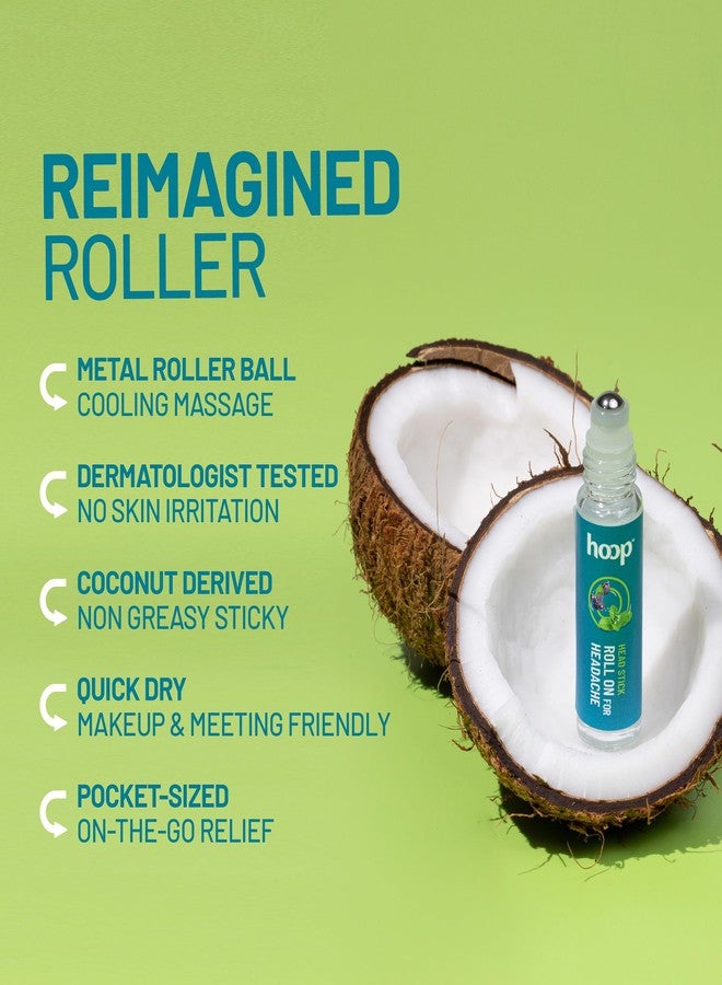 hoop Roll On for Headache | Quick Cooling Roll On for Headache Relief, soothing Migraine symptoms | Oil Balm with Peppermint, Lavender, Coconut | Non Greasy Skin Safe Migraine Relief Product | 10ml - Image 5