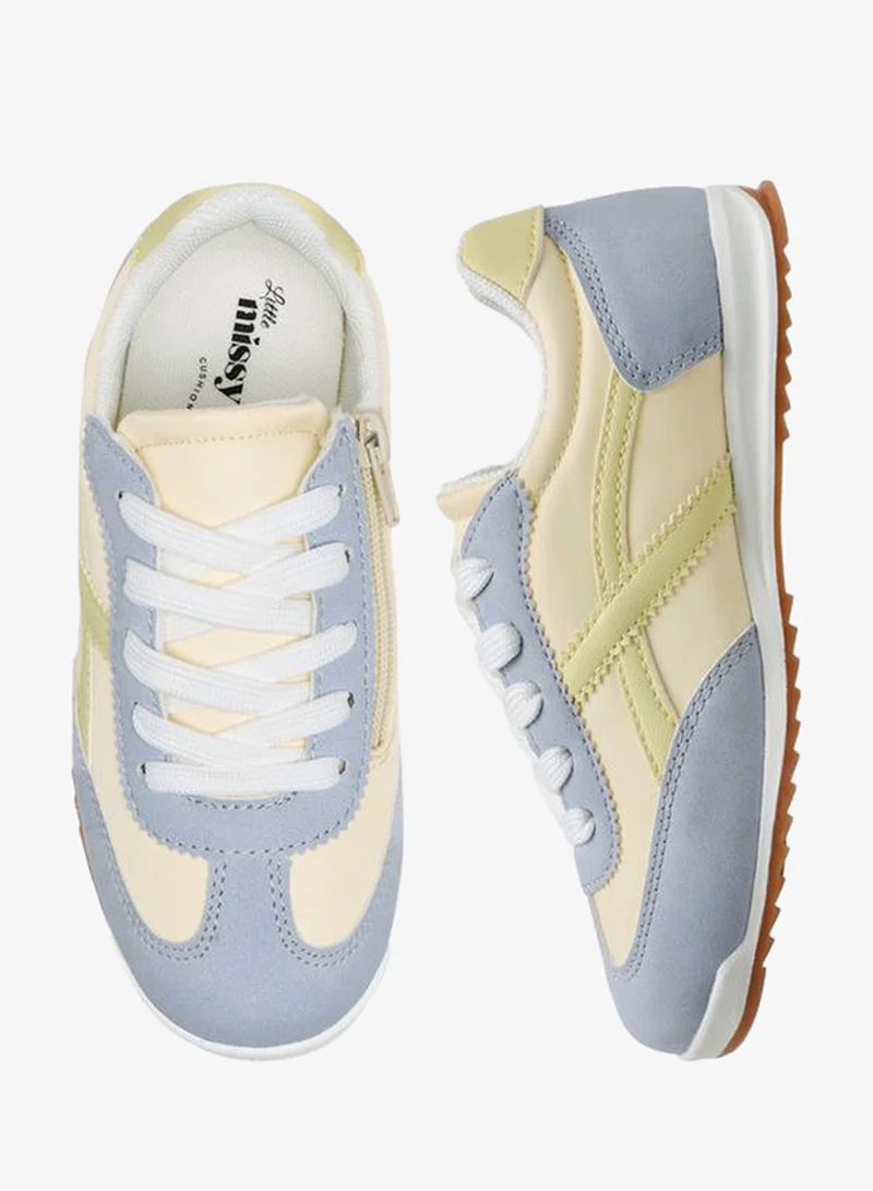Little Missy BLUE Girls Lace-Up Colorblock Sneakers for Women | Best Price UAE