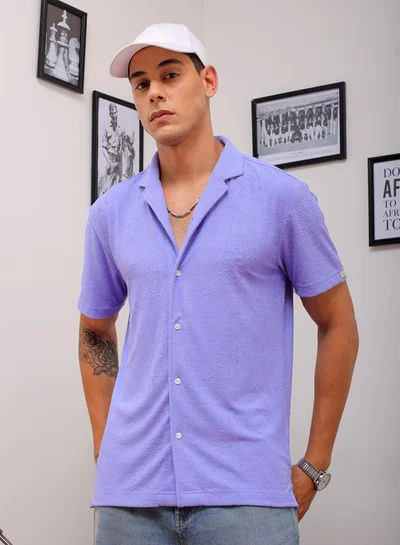 The Indian Garage Co Men Slim Fit Solid Half Sleeves Cuban Collar Resort Wear Shirt