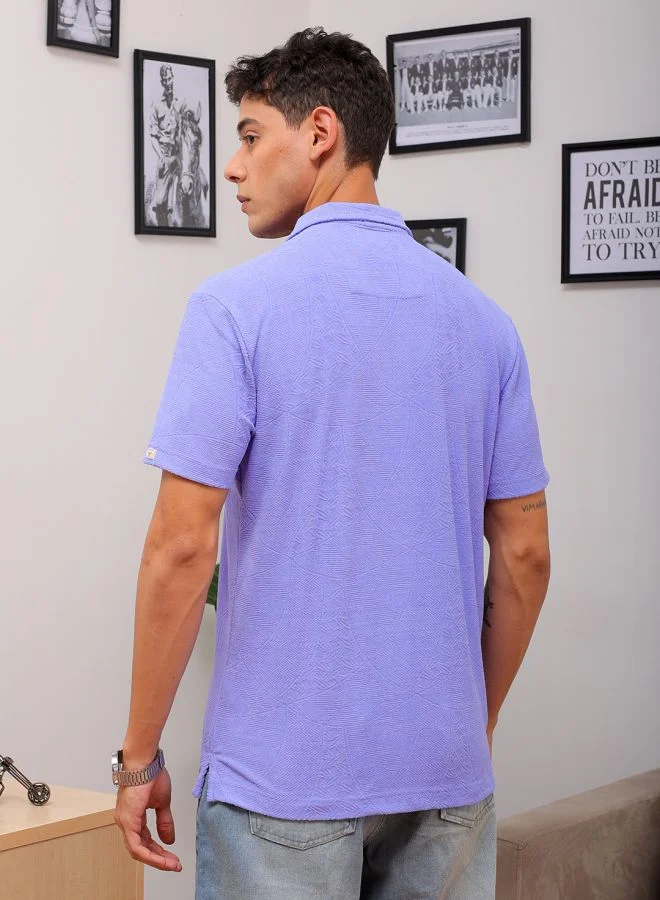 The Indian Garage Co Men Slim Fit Solid Half Sleeves Cuban Collar Resort Wear Shirt