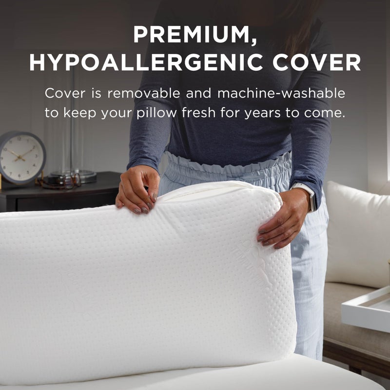Tempur-Pedic Memory Foam Symphony Pillow Luxury Soft Feel, Standard, White - Image 5