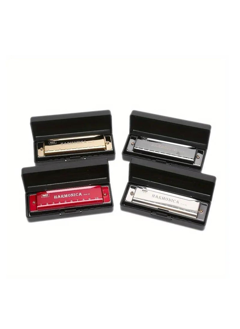 Megarya Harmonica Musical Instrument Beginner Teaching Playing Gift Copper Core Resin Harmonica (Black)  - Image 3