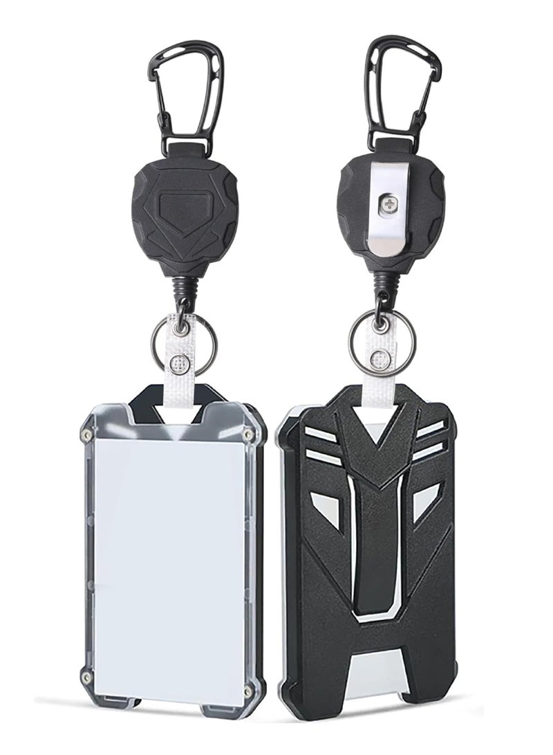 Generic 2 Sets Heavy Duty Vertical Identification Cards Holder, ID Holder with Reel, 2 Sets  - Image 1