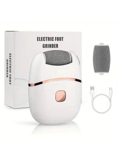 Super ZYouth Electric Feet Callus Remover, Rechargeable Grinding Pedicure Tools with 2 Coarse Head to Remove Thick Dead Skin on The Heels for Feet Hands White  - Image 1