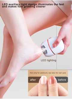 Super ZYouth Electric Feet Callus Remover, Rechargeable Grinding Pedicure Tools with 2 Coarse Head to Remove Thick Dead Skin on The Heels for Feet Hands White  - Image 4