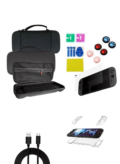 Carrying Case for Nintendo Switch 2, 16 in 1, with 12 Game Card Slots, Screen Protectors and protective case and Grips Caps for Switch 2 Accessories