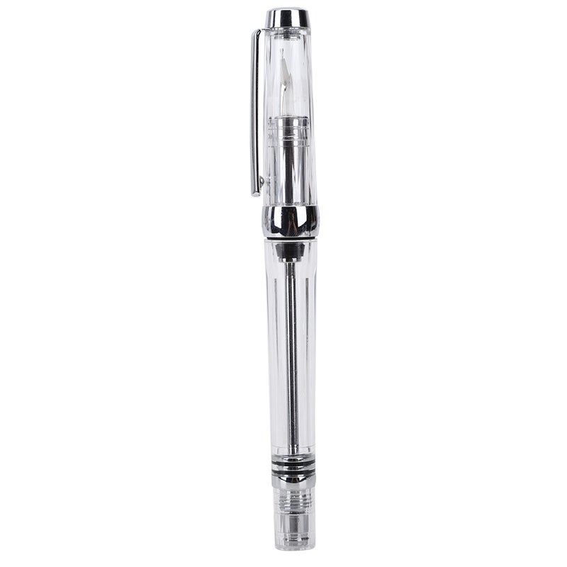 Large Capacity Fountain Pen Transparent Business Writing Pen Office School Supplies 0.5mm NibTransparent Brown - Image 3