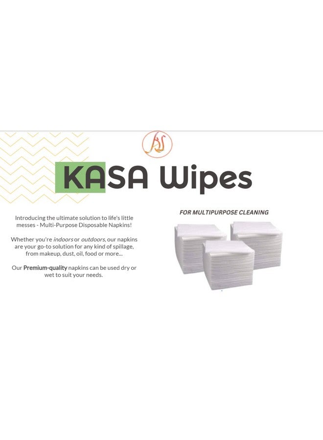 Kasa 8X8 Soft, Lofty, Organic Cotton Wipes For Baby Care, Makeup Removal, Household Cleaning, Medical Use And Pet Care. 1 Pack - 50 Wipes. (100) - Image 2